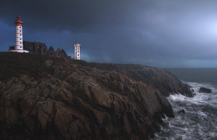 nature, Landscape, Lighthouse, Sea, Rocks, Water HD Wallpaper Desktop Background