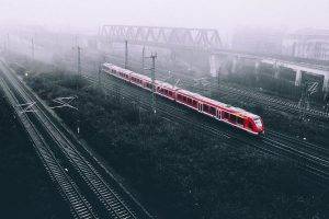 landscape, Train, Selective Coloring, Deutsche Bahn