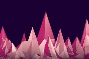 digital Art, Minimalism, Simple Background, Low Poly, 3D, Violet, Pink, Mountain, Geometry