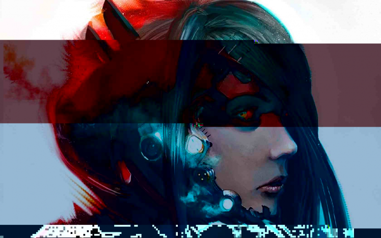 glitch Art, Cyberpunk, Cyborg HD Wallpaper Desktop Background