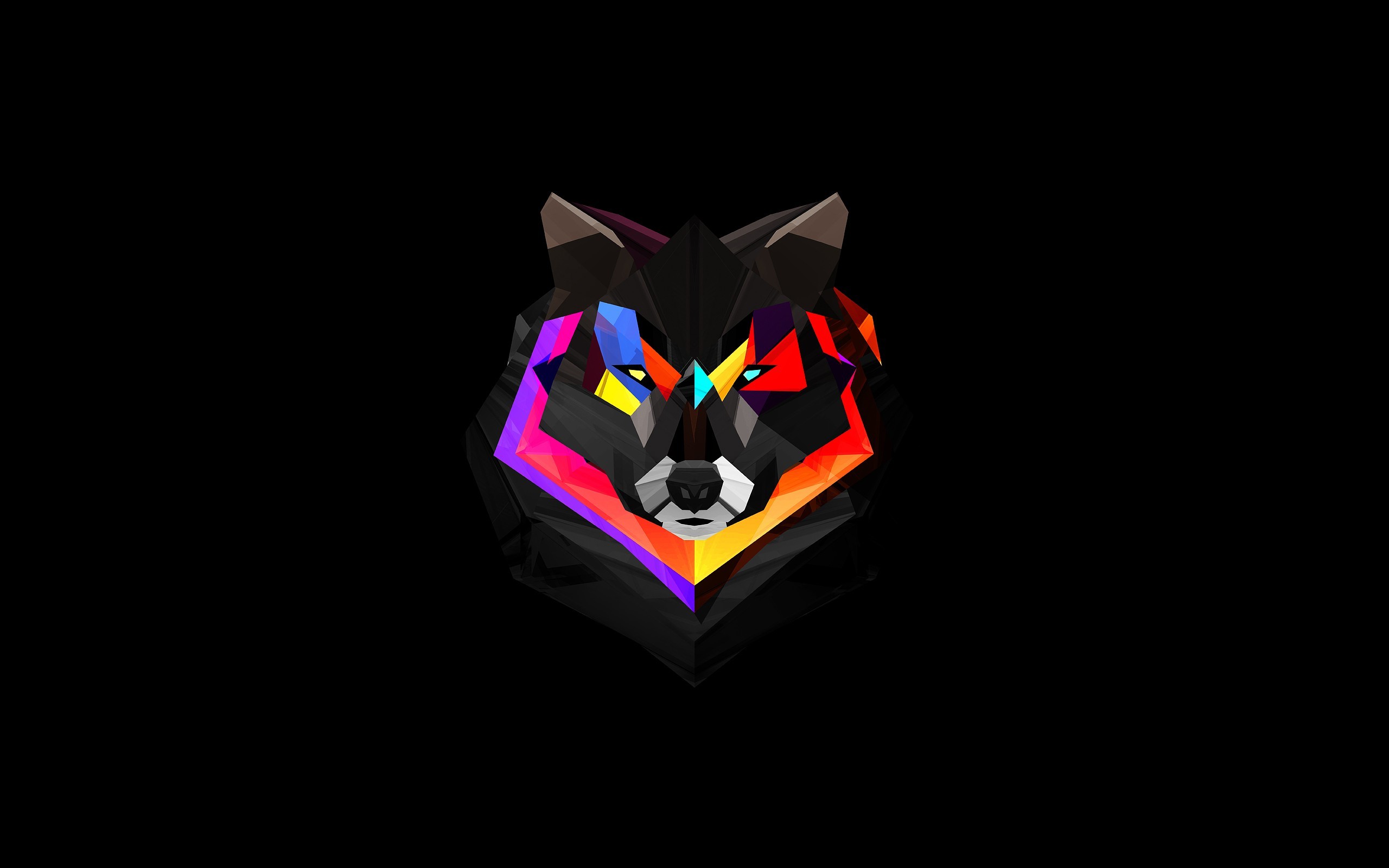 geometry, Digital Art, Wolf, Simple Background, Justin Maller Wallpaper