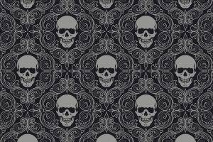 texture, Skull, Symmetry, Monochrome, Digital Art
