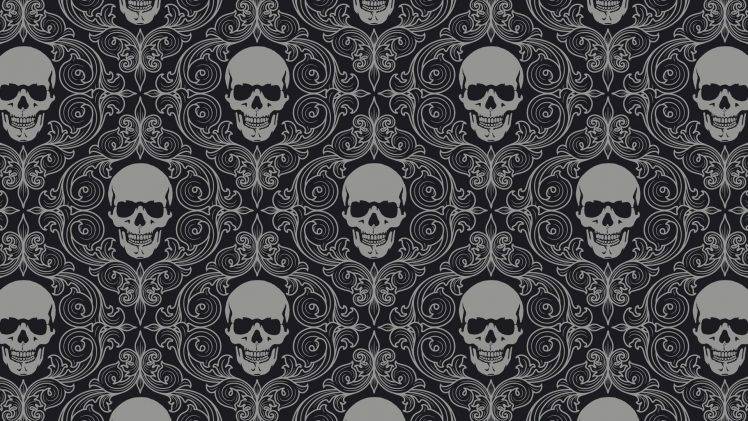 texture, Skull, Symmetry, Monochrome, Digital Art HD Wallpaper Desktop Background