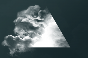 digital Art, Minimalism, Clouds, Simple Background, Geometry, Triangle, Monochrome