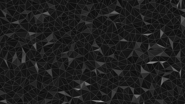 digital Art, Low Poly, Geometry, Minimalism, Triangle, Lines, Black Background, Monochrome HD Wallpaper Desktop Background