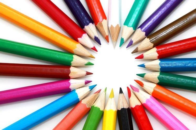 bright, Colorful, Pattern, Pencils, Circle, Wood HD Wallpaper Desktop Background