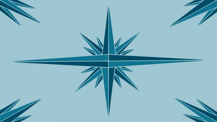 Windrose, Geometry, Minimalism, Triangle, Blue HD Wallpaper Desktop Background
