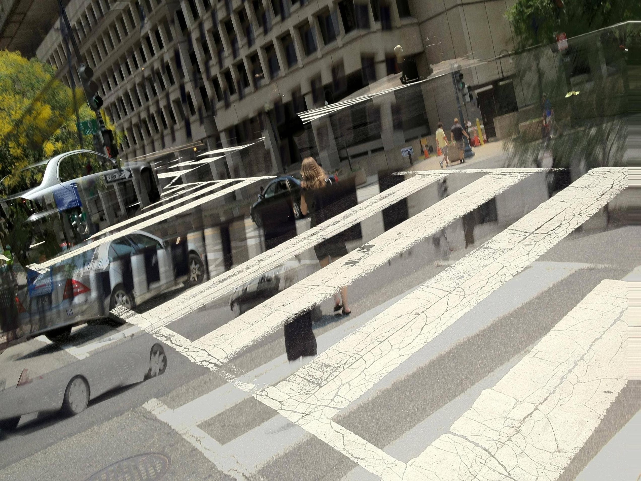 glitch Art, Intersections, City, Pedestrian Wallpaper