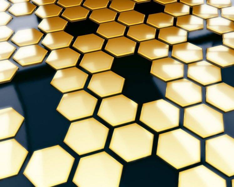 black, Gold, Hexagon, Pattern HD Wallpaper Desktop Background