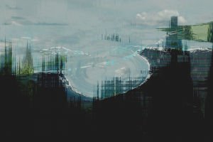 glitch Art, Dark, Forest