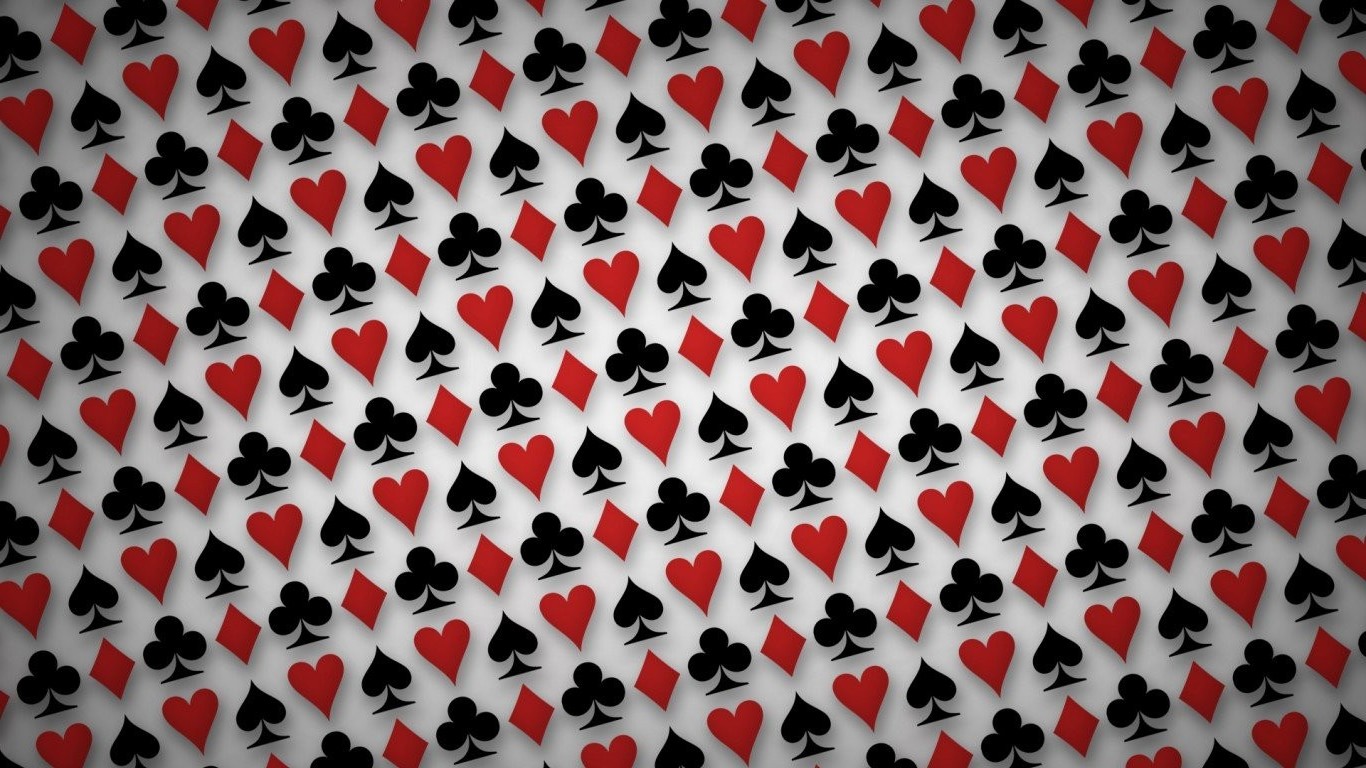 hearts, Spades, Playing Cards, Pattern, Simple Wallpaper