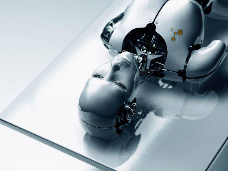 robot, Technology, Artificial Intelligence, Gears, Reflection, Digital Art HD Wallpaper Desktop Background