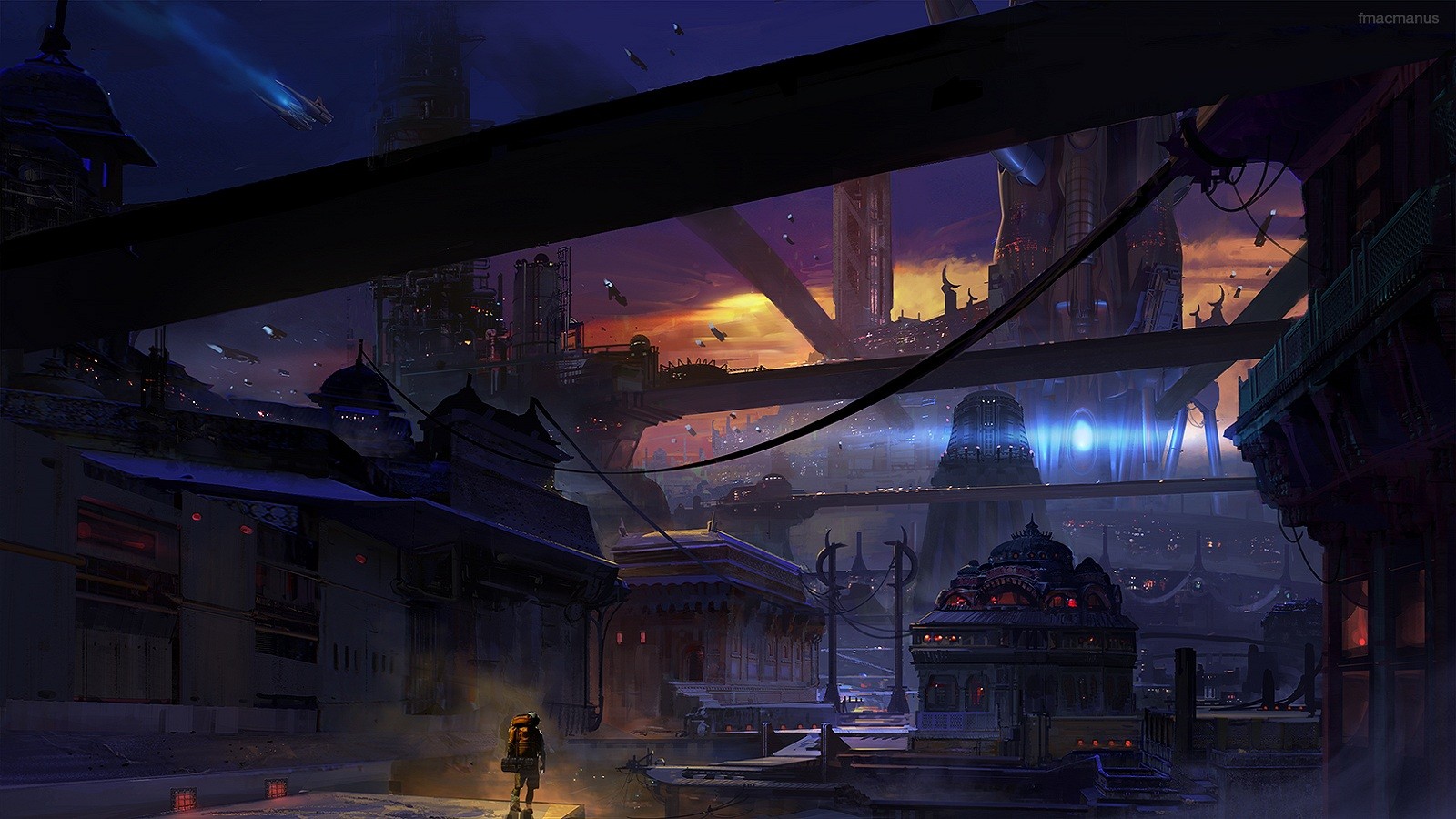 cityscape, Digital Art, Science Fiction, DeviantArt Wallpaper