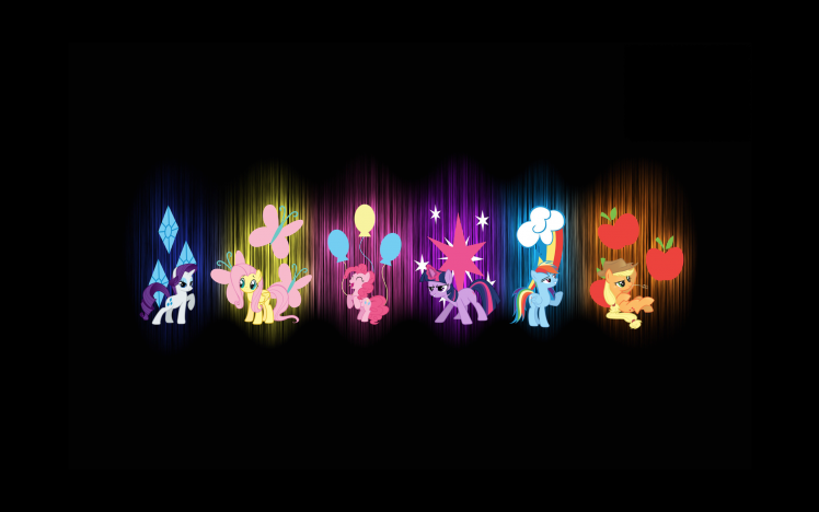 My Little Pony, Digital Art, Rarity, Fluttershy, Pinkie Pie, Twilight Sparkle, Rainbow Dash, Applejack HD Wallpaper Desktop Background