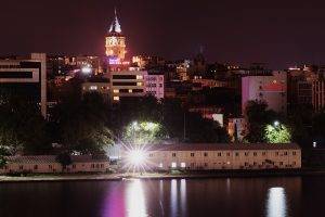 Galata Kulesi, Night, Istanbul, Turkey, Digital Art