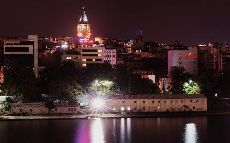 Galata Kulesi, Night, Istanbul, Turkey, Digital Art HD Wallpaper Desktop Background
