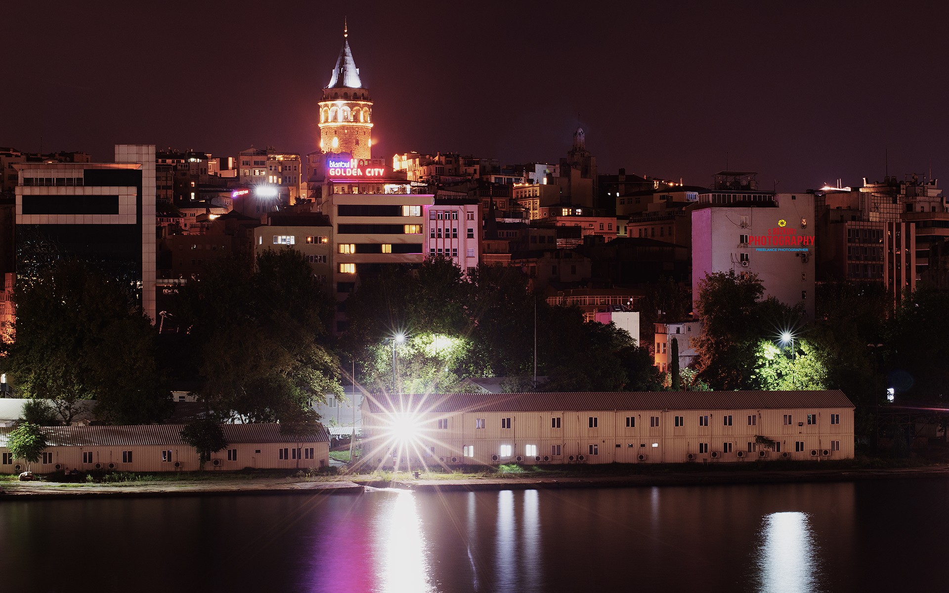 Galata Kulesi, Night, Istanbul, Turkey, Digital Art Wallpaper
