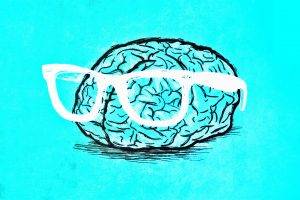 glasses, Brains, Digital Art, Turquoise