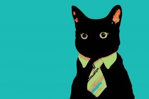 internet, Simple Background, Cat, Artwork, Digital Art, Business Cat