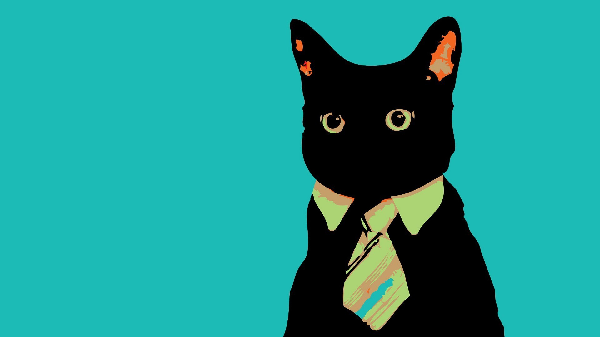 internet, Simple Background, Cat, Artwork, Digital Art, Business Cat Wallpaper