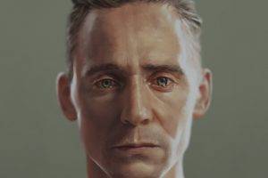 Tom Hiddleston, Actor, Men, Fan Art, Simple Background, Artwork, Digital Art, Painting