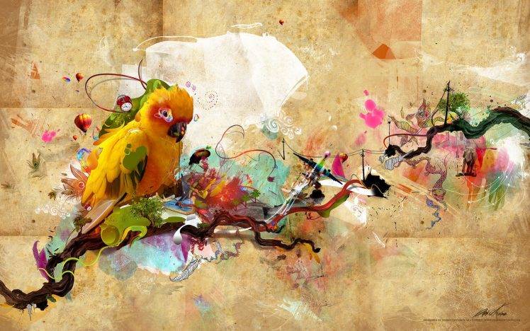 digital Art, Parrot HD Wallpaper Desktop Background