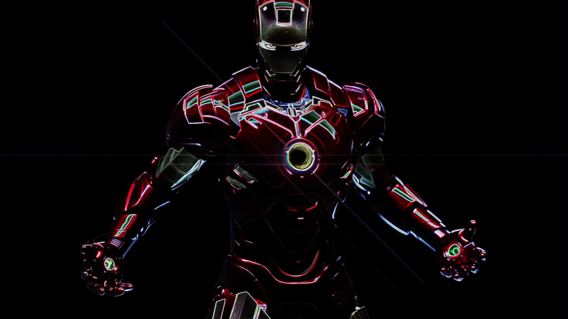 Iron Man, Superhero, Tony Stark, Robert Downey Jr., Black Background, Artwork, Digital Art Wallpaper