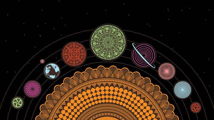 minimalism, Space, Universe, Steven Universe, Stars, Black Background, Planet, Sun, Earth, Solar System, Digital Art HD Wallpaper Desktop Background