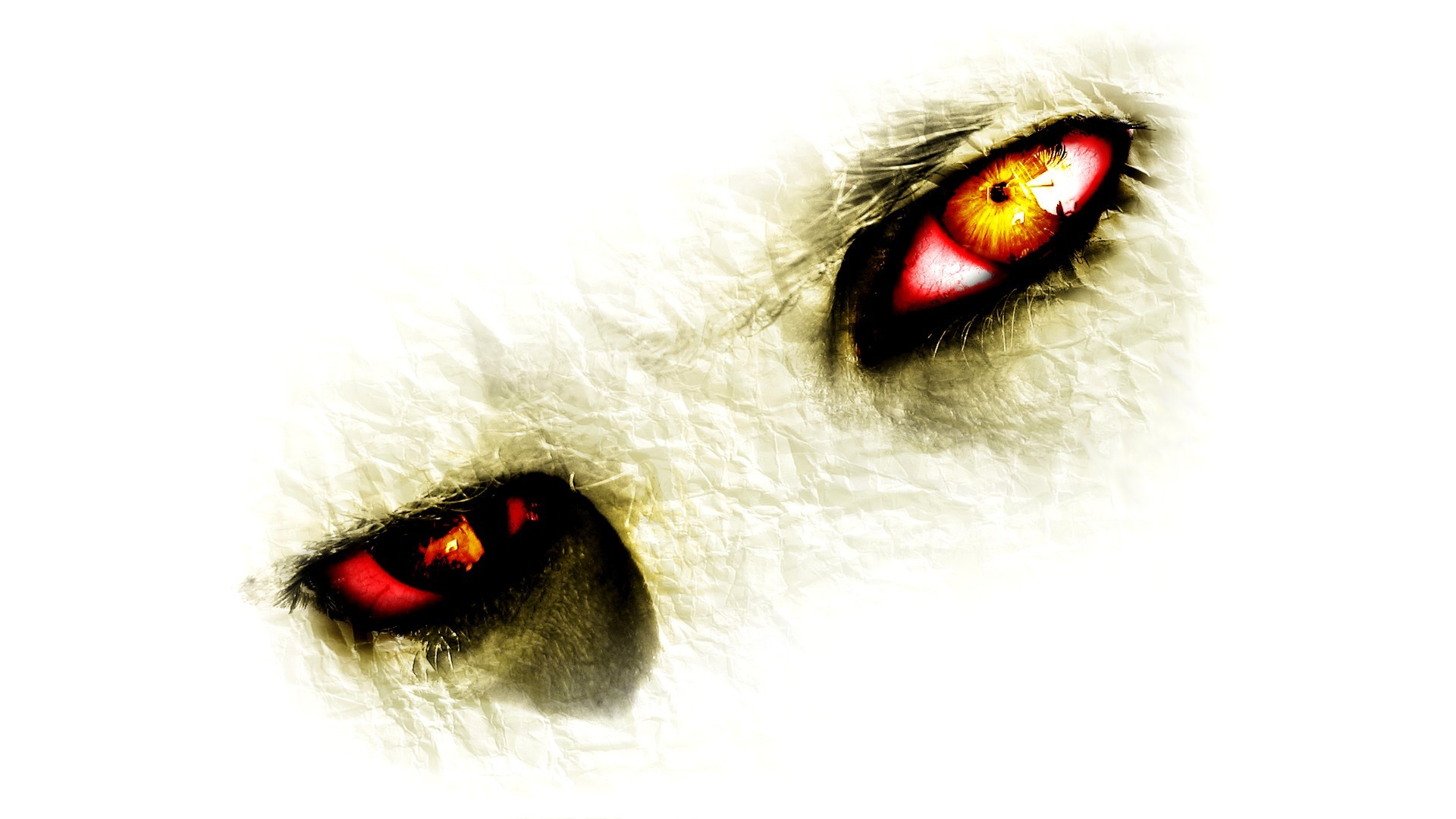 digital Art, Yellow Eyes, Closeup, Creature, Red Eyes, Paper, White Background, Artwork, Eyes Wallpaper