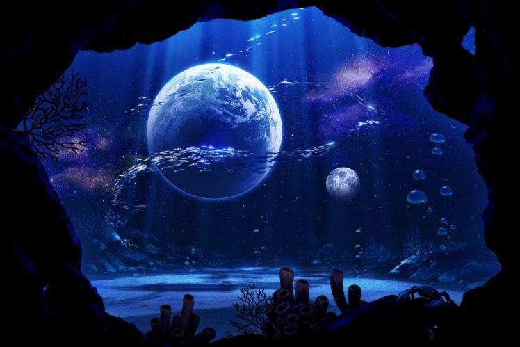 digital Art, Underwater HD Wallpaper Desktop Background