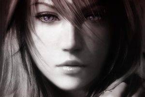 women, Lightning, Final Fantasy, Eyes, Purple Eyes, Digital Art