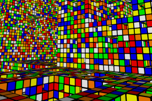 digital Art, Tiles, Square, Colorful, Cube, 3D, Rubiks Cube