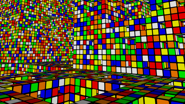 digital Art, Tiles, Square, Colorful, Cube, 3D, Rubiks Cube HD Wallpaper Desktop Background