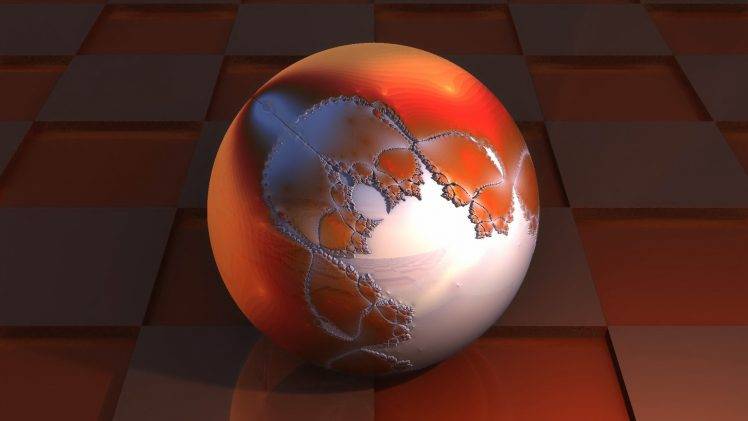 digital Art, Tiles, Square, Sphere, Fractal, 3D, Reflection HD Wallpaper Desktop Background