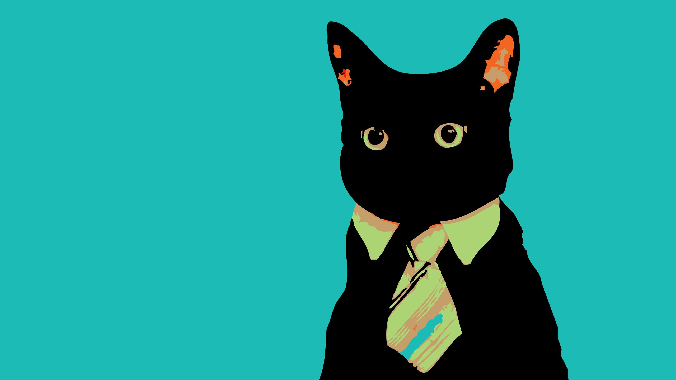 minimalism, Cat, Animals, Colorful, Business Cat Wallpaper