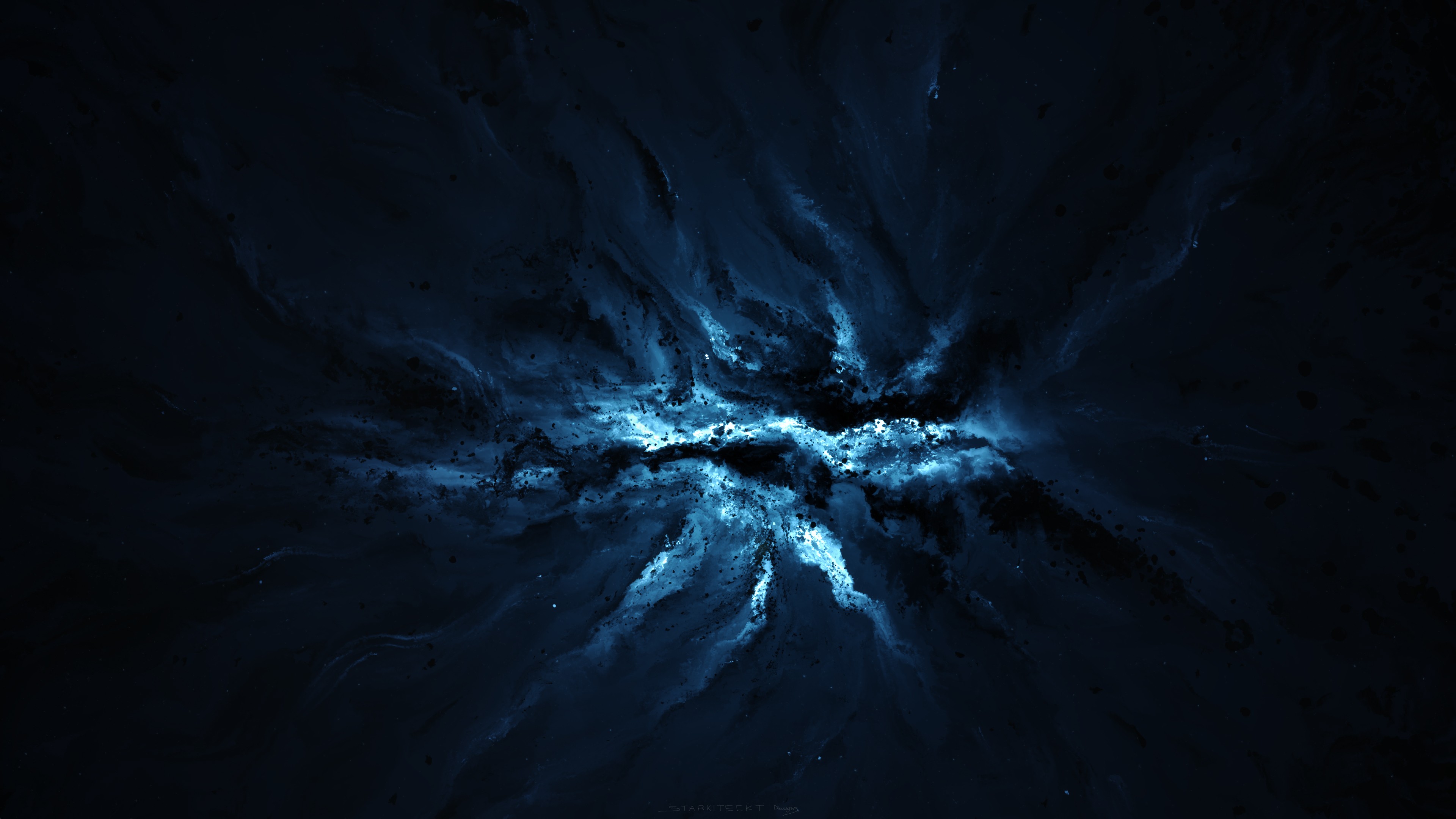 artwork, Blue, Digital Art, Starkiteckt, Space Art Wallpaper