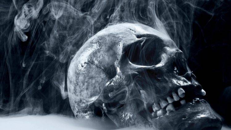 artwork, Digital Art, Skull, Smoke HD Wallpaper Desktop Background