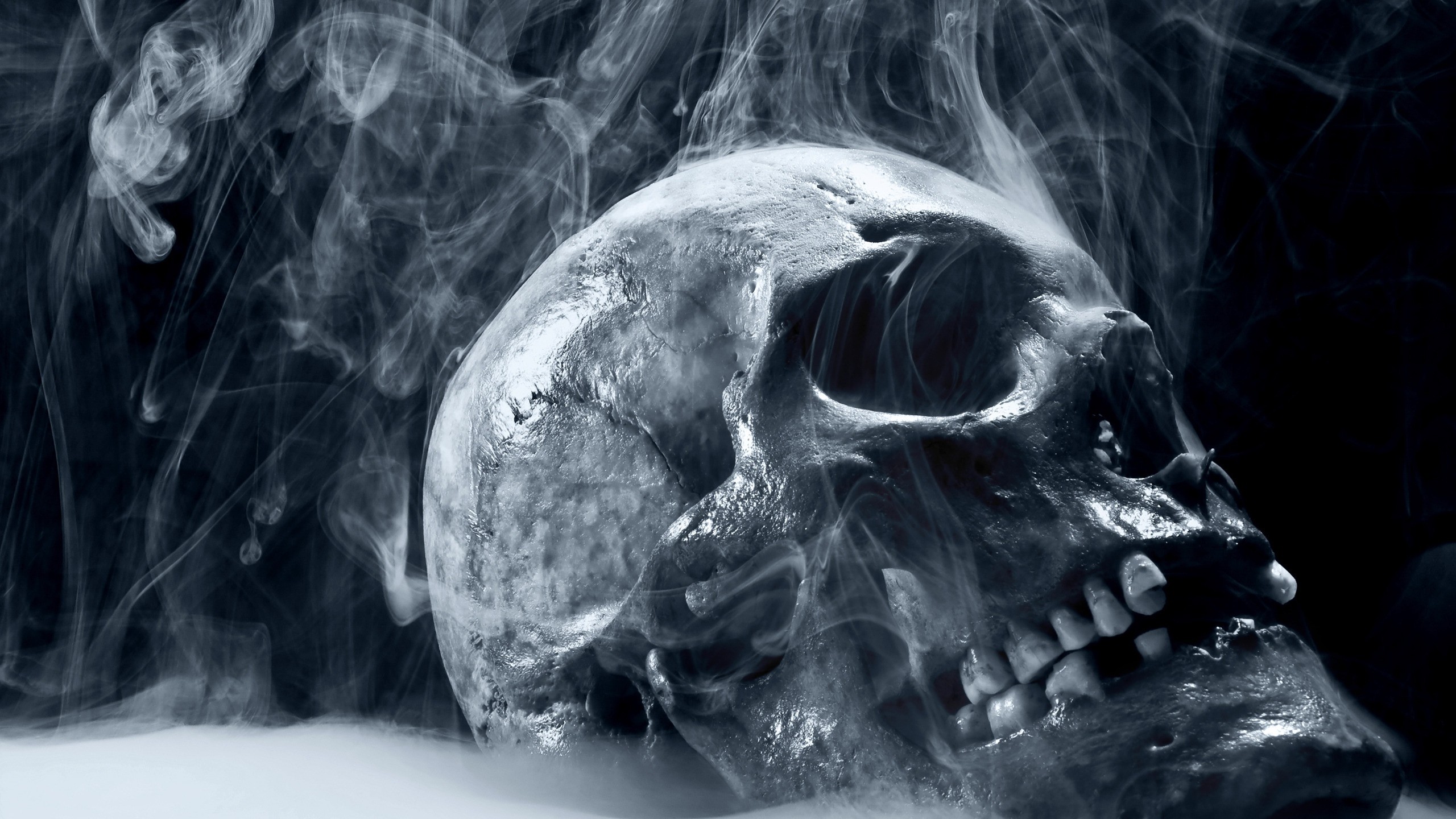 artwork, Digital Art, Skull, Smoke Wallpaper