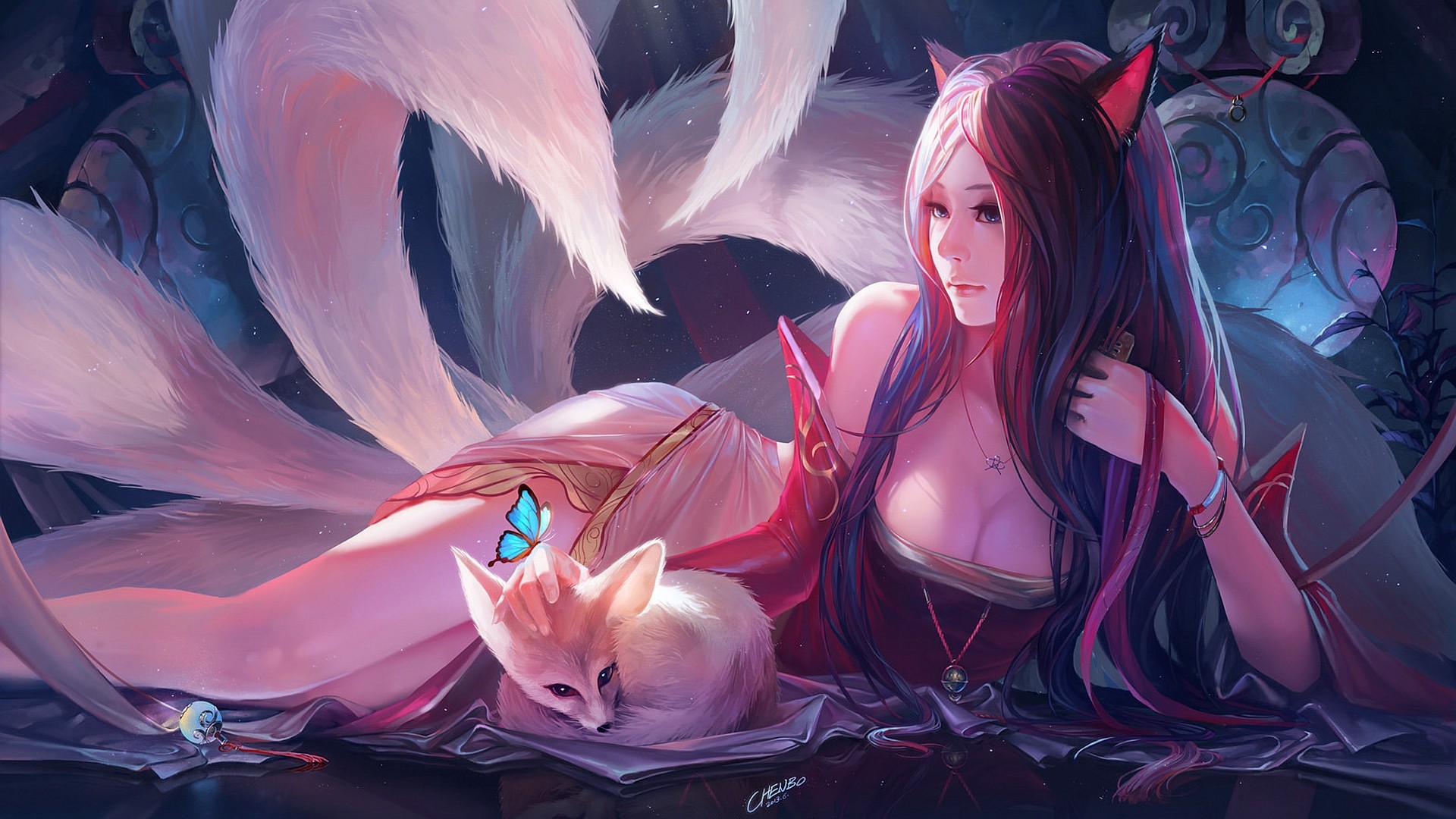 Ahri, Digital Art Wallpaper