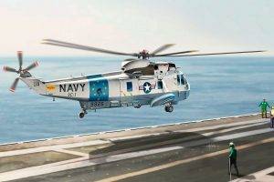 helicopters, Aircraft, Digital Art, Sikorsky SH 3 Sea King