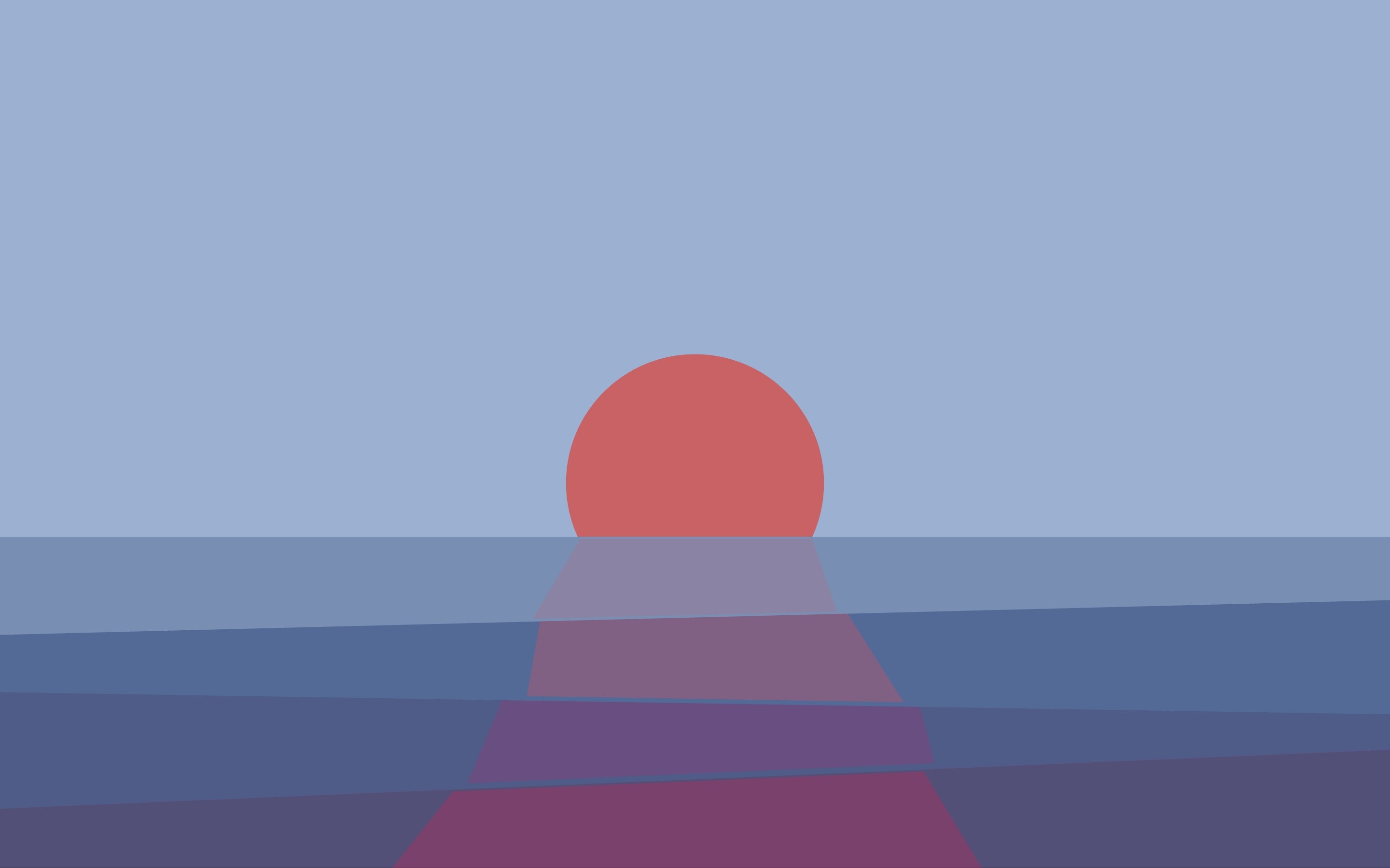 digital Art, Minimalism, Sunset, Sea, Horizon, Reflection, Sun Wallpaper