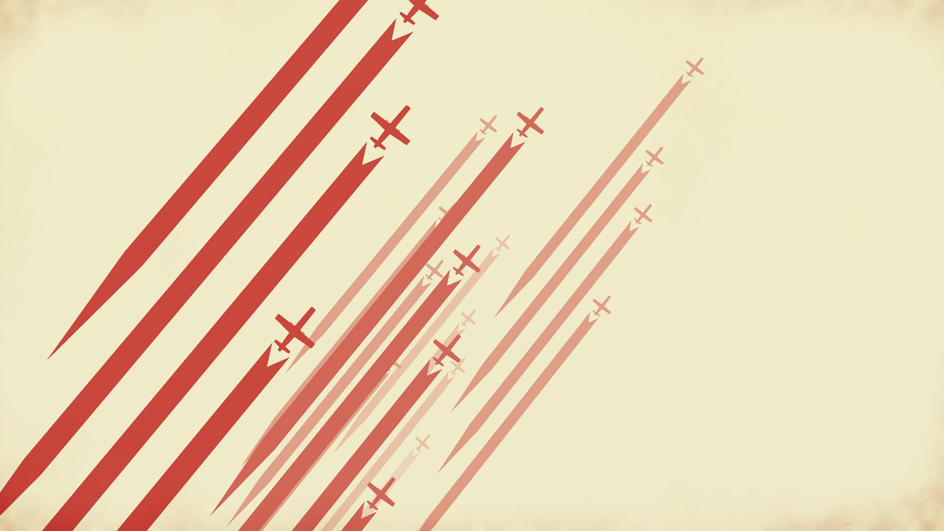 digital Art, Minimalism, Lines, Stripes, Red, Airplane, Aircraft, Simple Background Wallpaper