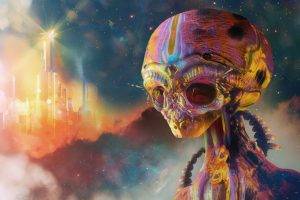 artwork, Digital Art, Aliens, Psychedelic, Colorful, Science Fiction