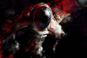 artwork, Digital Art, Astronaut, Dark