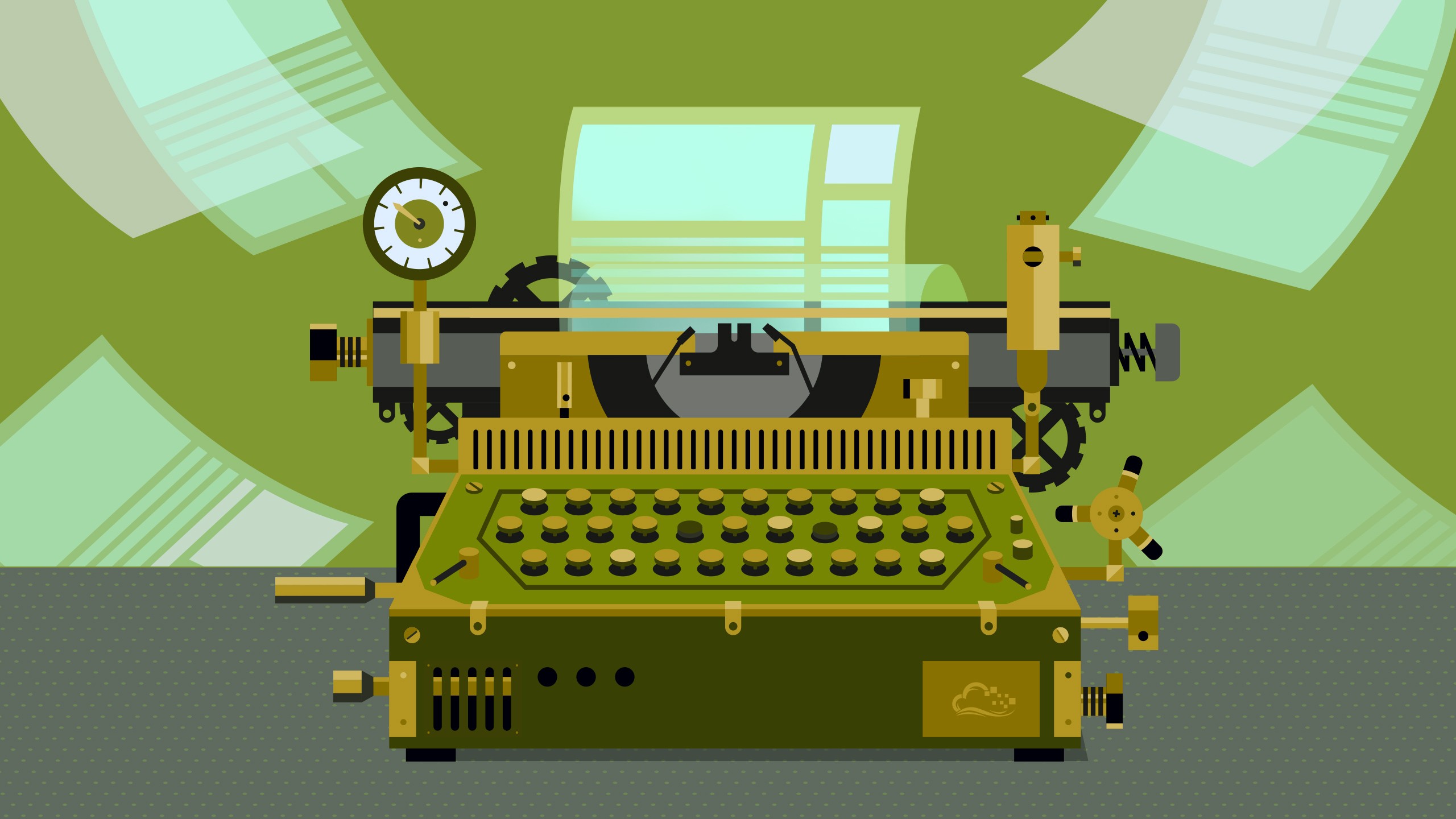 digitalocean, Typewriters, Paper, Digital Art Wallpaper