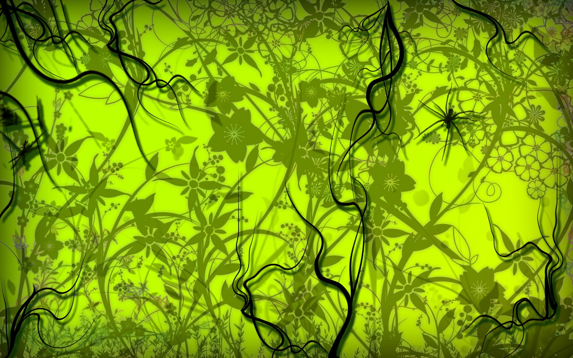 concept Art, Spider, Digital Art, Green Wallpaper