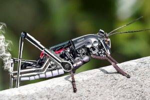 grasshopper, Insect, Robot, Digital Art, Yamaha, Smoke