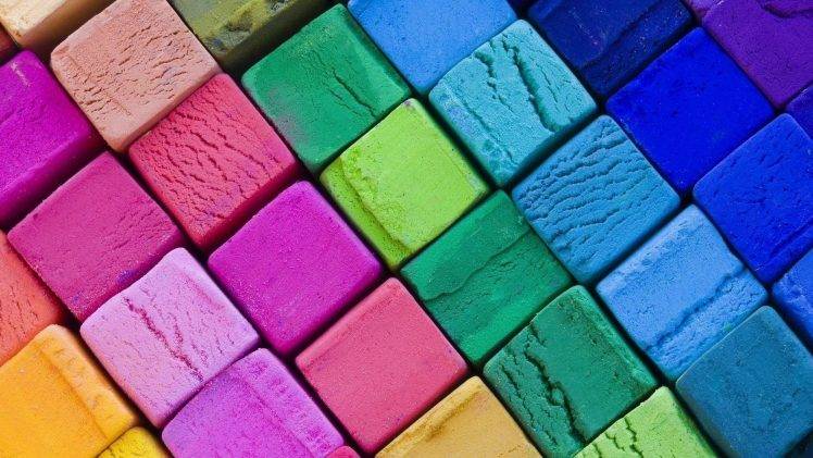 digital Art, Colorful, Warm Colors, Cube, Play Doh, Simple Wallpapers HD /  Desktop and Mobile Backgrounds