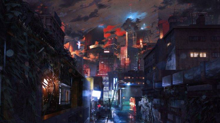 artwork, Digital Art, City, Futuristic, Cyberpunk HD Wallpaper Desktop Background