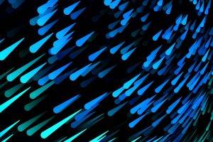 digital Art, Black Background, Minimalism, Water Drops, Blue